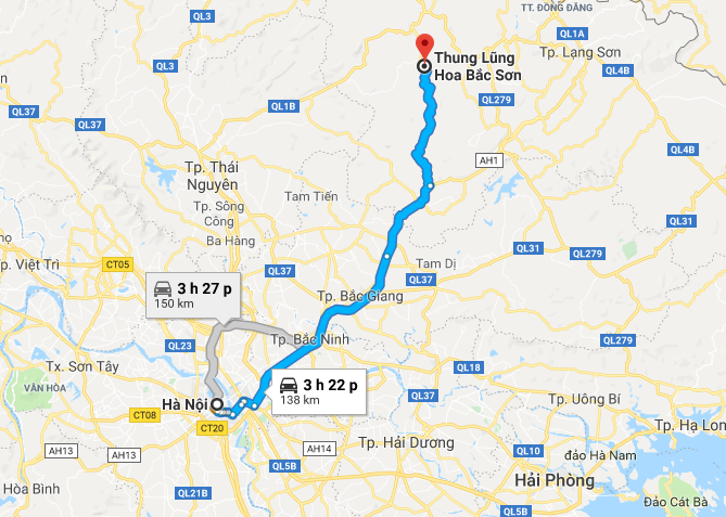 Cung đường đi Bắc Sơn từ Hà Nội