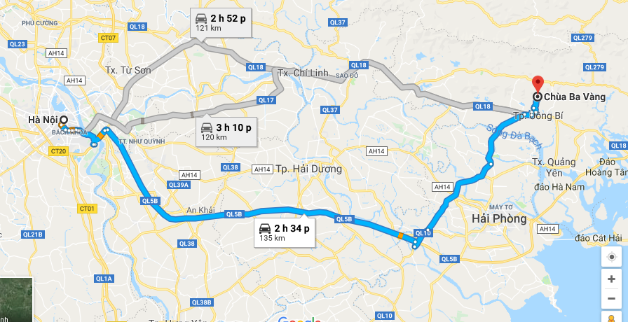 Lộ trình thuê xe đi chùa Ba Vàng Lộ trình thuê xe đi chùa Ba Vàng
