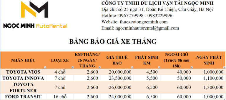 Thuê xe dài hạn với giá rẻ tại Hà Nội Thuê xe dài hạn với giá rẻ tại Hà Nội